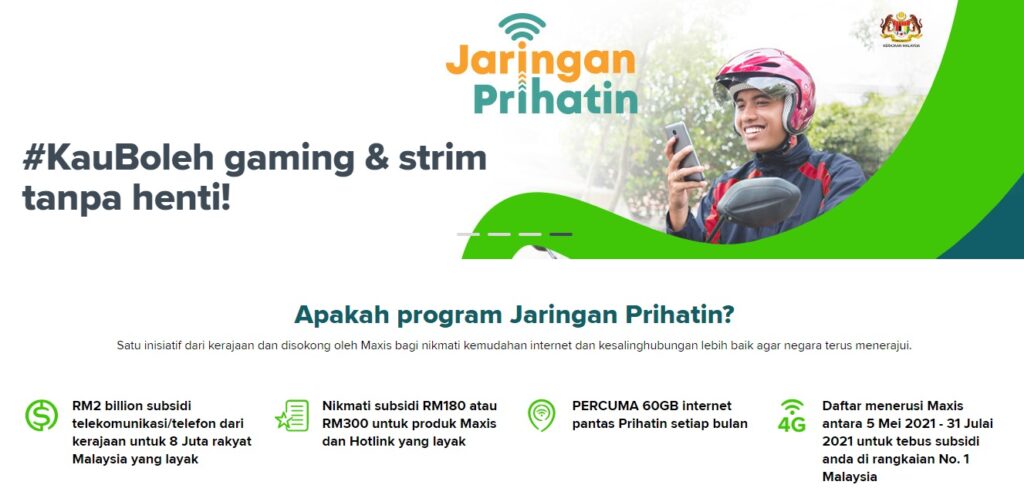 Jaringan prihatin maxis telefon