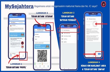 Cara Kemaskini MySejahtera dan Daftar Vaksin Status Risiko Covid-19