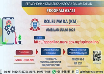 Permohonan Online Kemasukan Asasi MARA 2022/2023