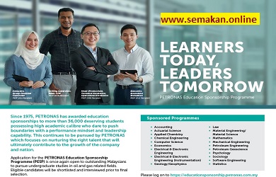 Permohonan Biasiswa Petronas Untuk Lepasan SPM