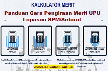 Pengiraan Merit UPU Kemasukan ke UA/IPTA Lepasan SPM