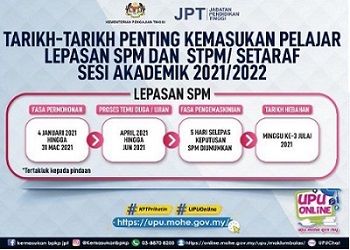 Cara Mohon UPU Online | Tarikh Penting Permohonan Kemasukan Pelajar Lepasan SPM/STPM Sesi Akademik 2022/2023