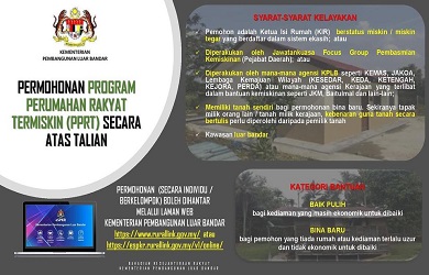 Cara Mohon Bantuan Program Perumahan Rakyat Termiskin (PPRT) Terkini – eSPKR