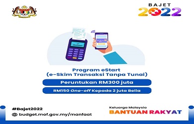 Permohonan Program eStart @ e-Pemula : Tebus Kredit eWallet RM150 Shopee, Grab, TNG & BigPay