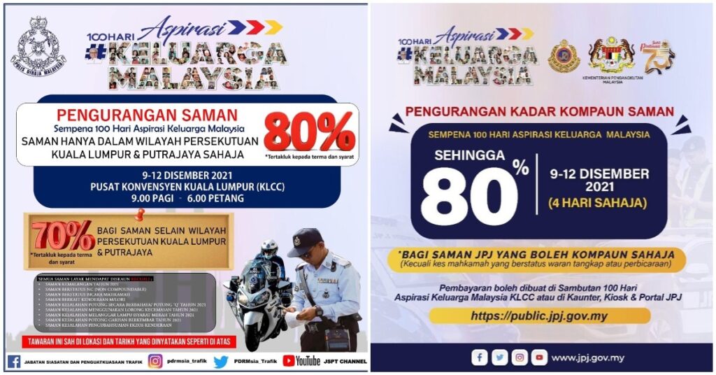 Cara Bayar Diskaun Saman Trafik PDRM MyBayar | 80% Sempena 100 Hari Aspirasi Keluarga Malaysia