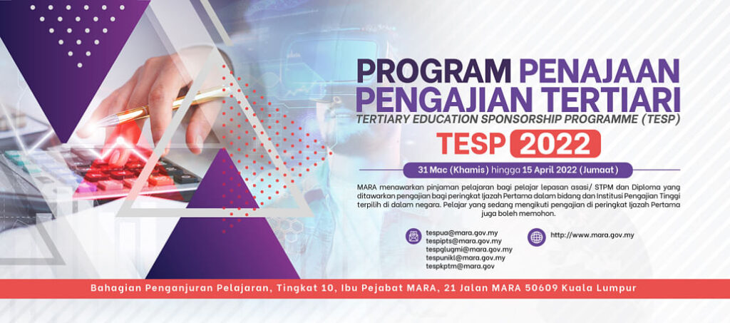 Permohonan Program TESP Tajaan MARA Tahun 2022