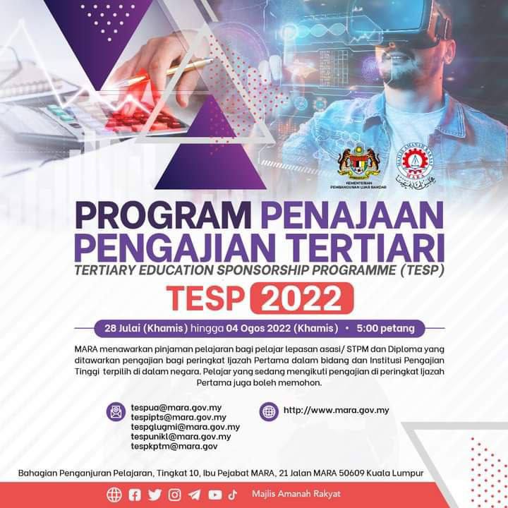 Permohonan Program TESP 2024 Tajaan MARA
