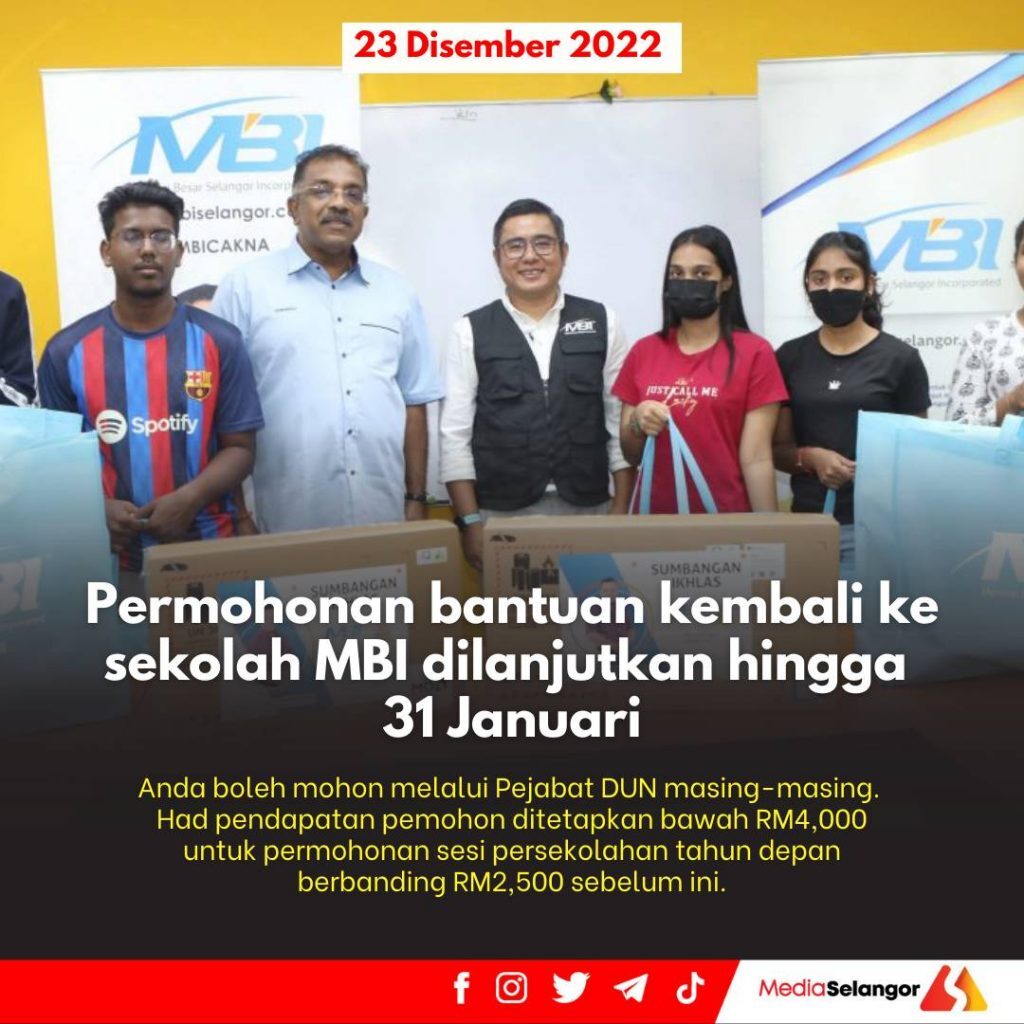 Cara Mohon Bantuan Back To School MBI Selangor