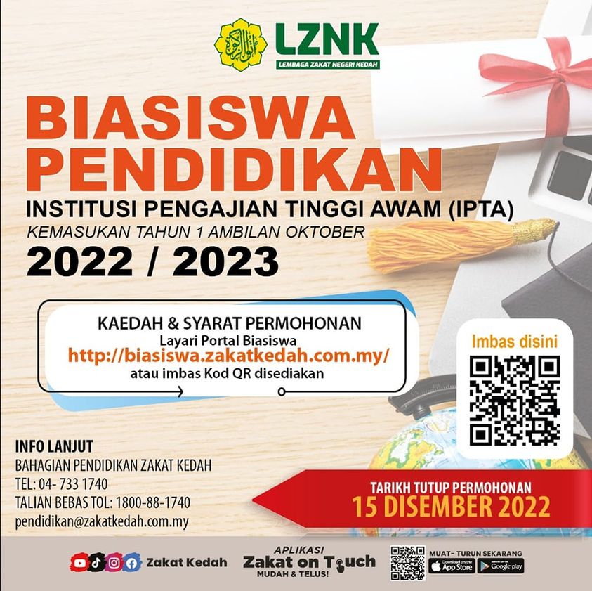 Cara Mohon Biasiswa Pendidikan IPTA Lembaga Zakat Negeri Kedah (LZNK)