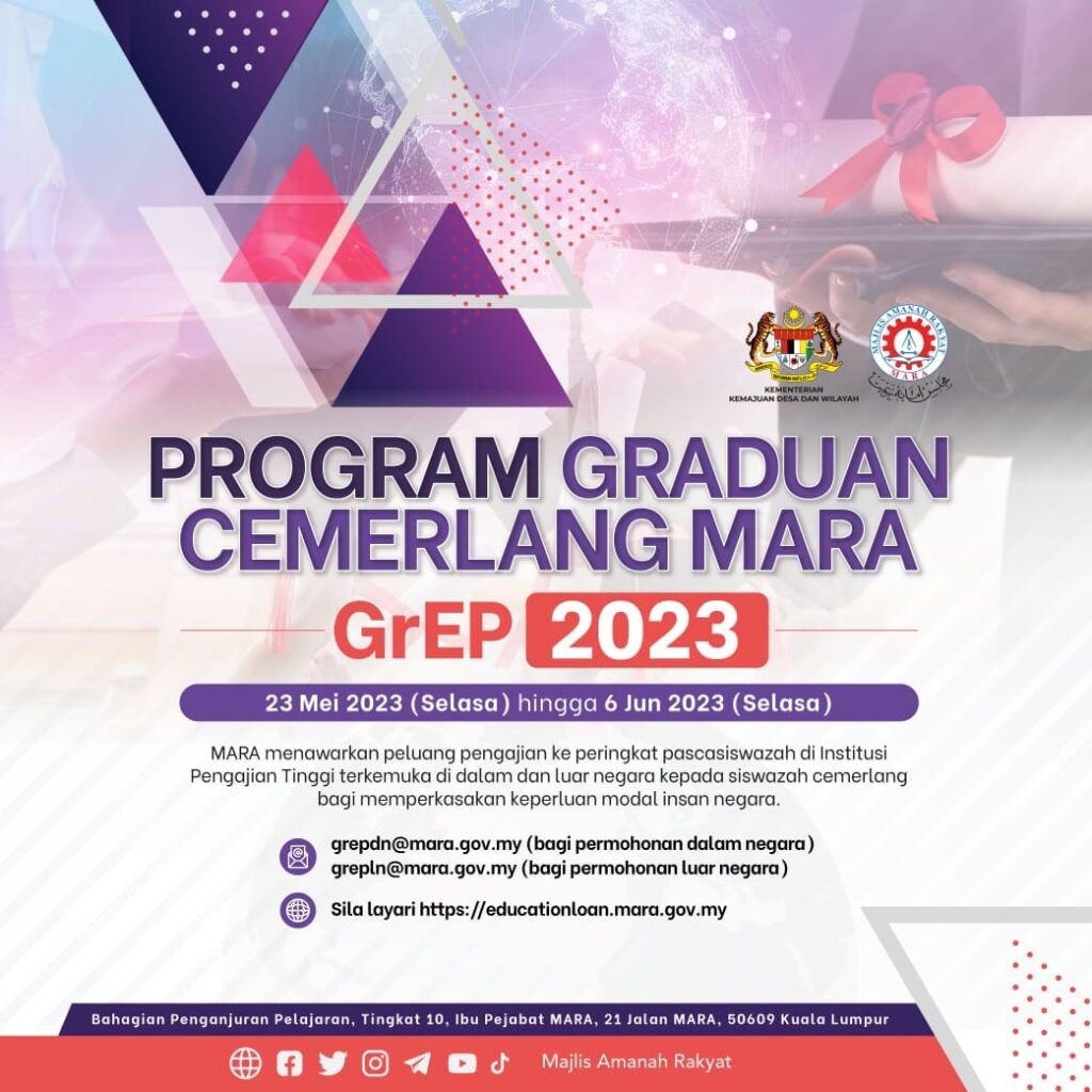 Cara Mohon GrEP MARA [ Program Graduan Cemerlang MARA 2023