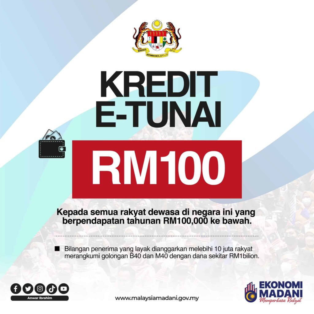 Cara Daftar dan Tebus Kredit e-Tunai RM100 | eMADANI